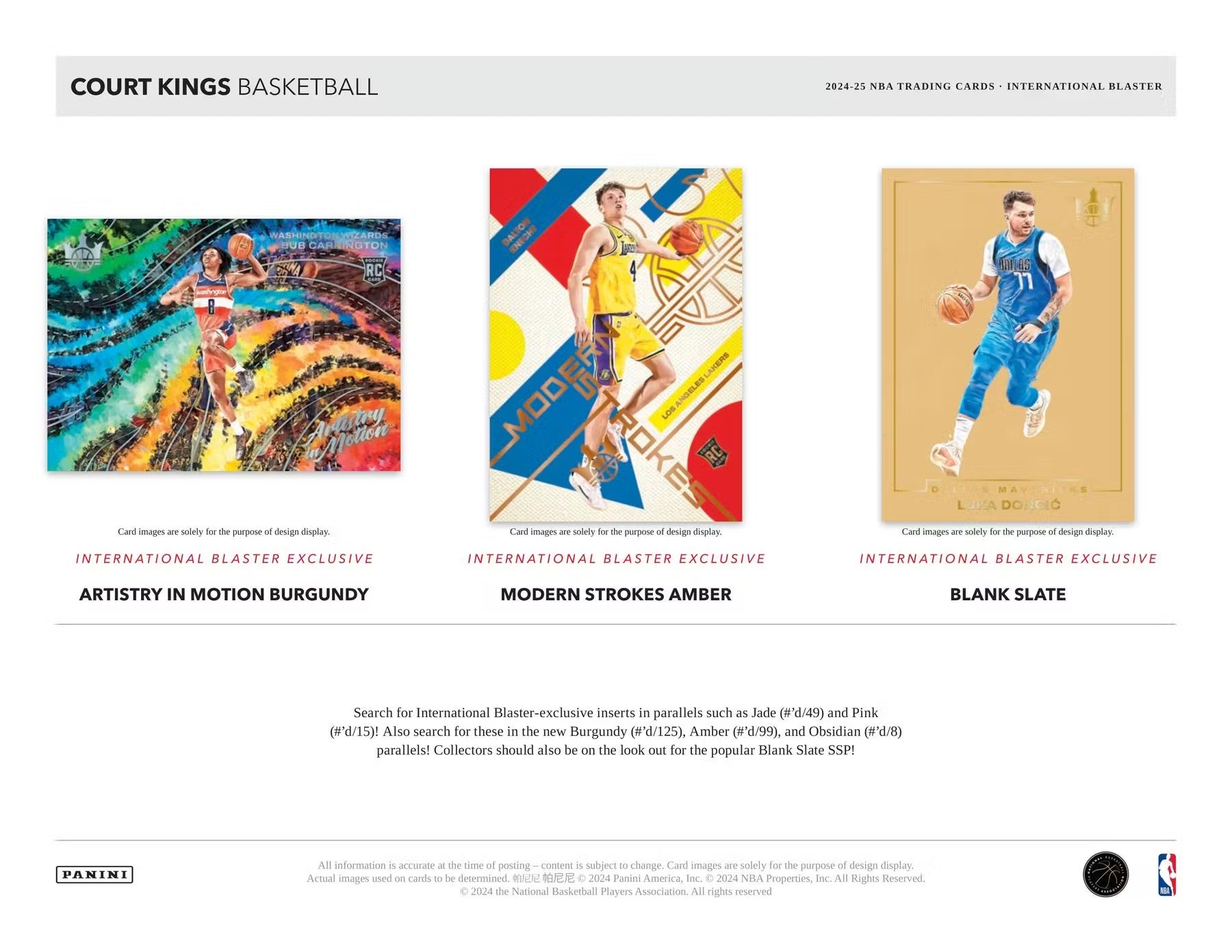 2024 - 25 Panini Court Kings Basketball International Blaster Box - GamesLand Canada
