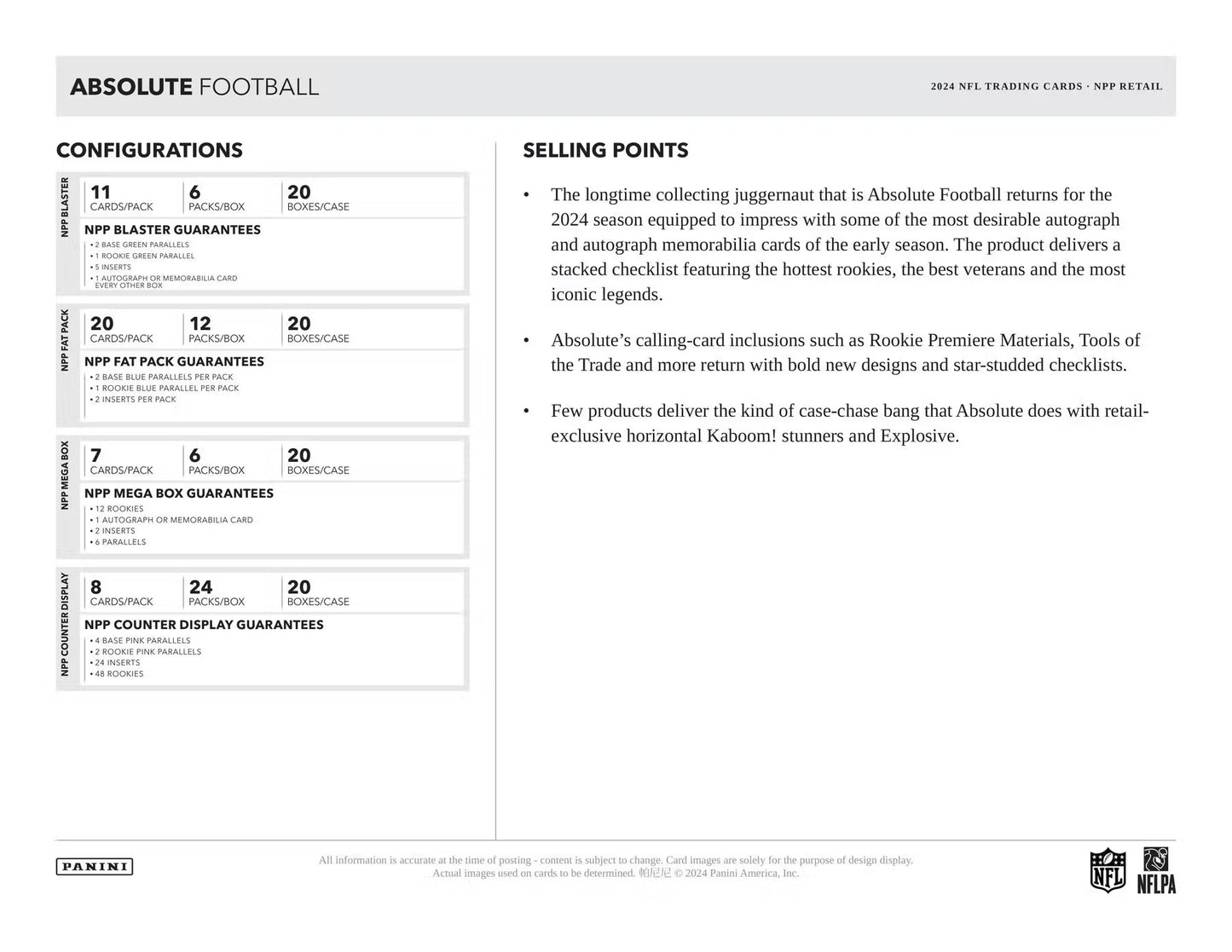2024 Panini Absolute Football Mega Box (Black Parallels)