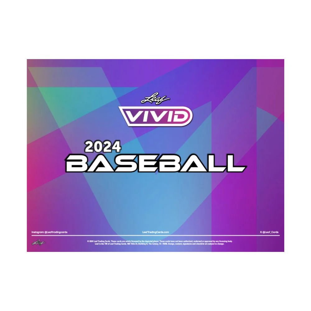 2024 Leaf Vivid Baseball Hobby Box - GamesLand Canada