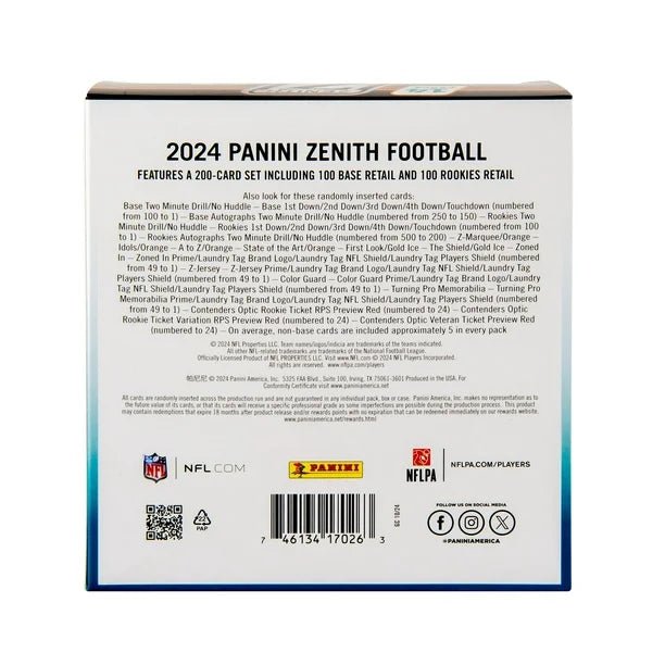 2024 Panini Zenith Football Mega Box - GamesLand Canada