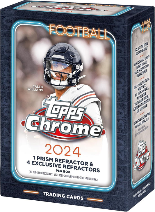 2024 Topps Chrome Football 7 - Pack Blaster Box - GamesLand Canada