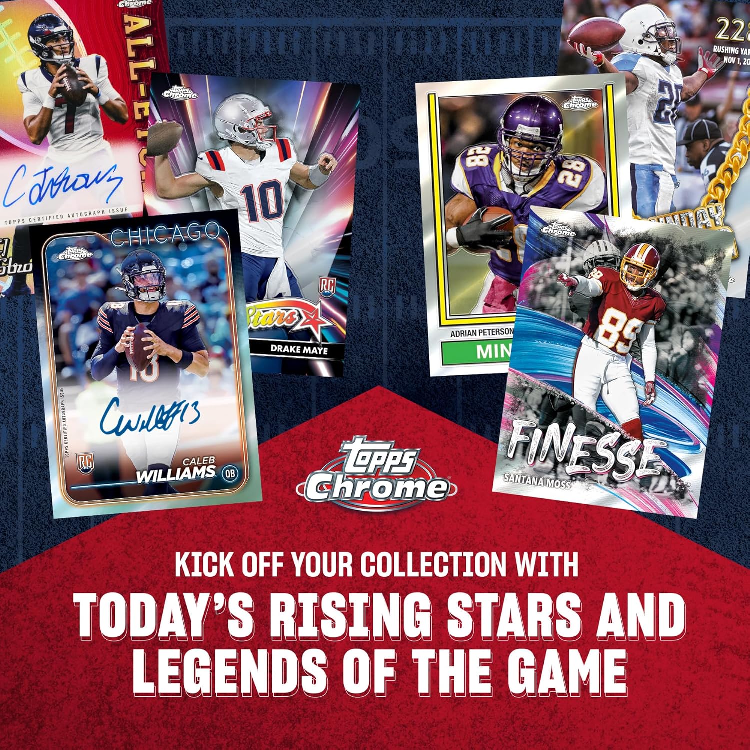 2024 Topps Chrome Football 7 - Pack Blaster Box - GamesLand Canada