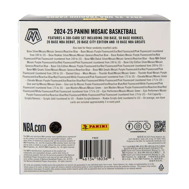 2024/25 Panini Mosaic Basketball Mega Box (Reactive Blue!) - GamesLand Canada