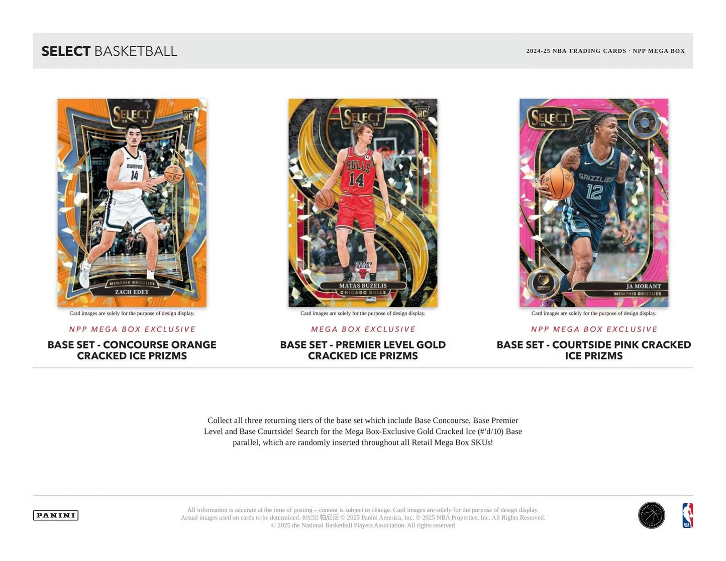 2024/25 Panini Select Basketball Mega Box (Red & Purple Cracked Ice!) - GamesLand Canada
