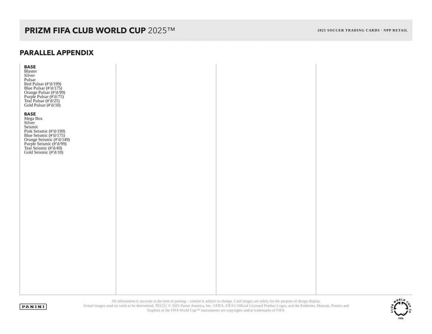 2025 Panini Prizm FIFA Club World Cup Soccer Mega Box