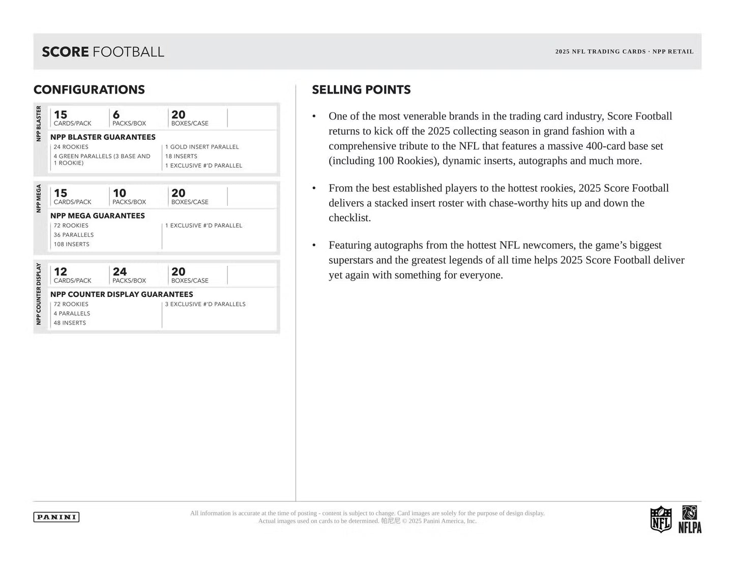 2025 Panini Score Football Mega Box