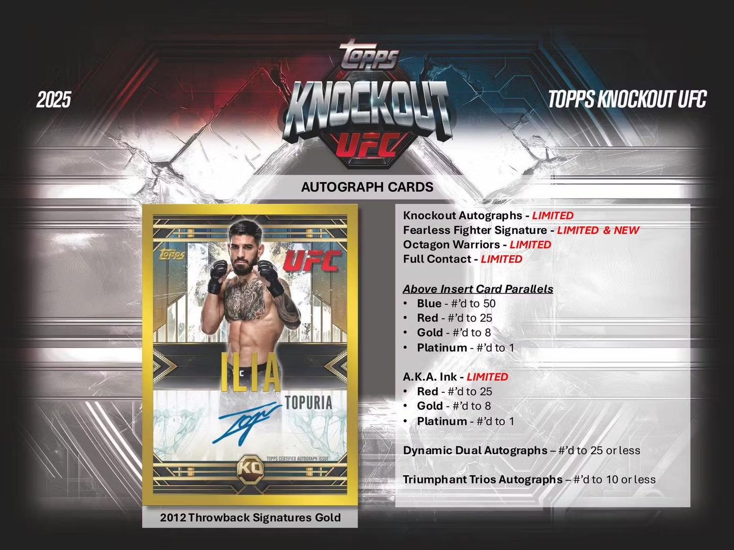 2025 Topps Knockout UFC Hobby Box