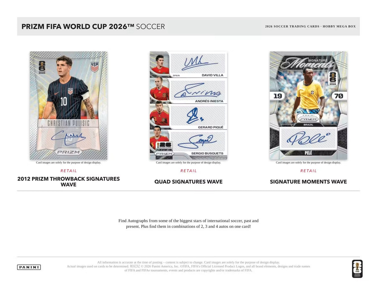 2026 PANINI PRIZM WORLD CUP SOCCER HOBBY MEGA BOX