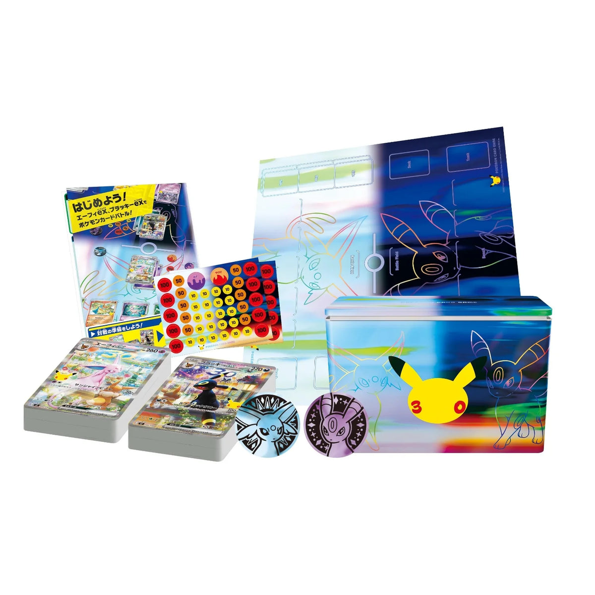 Pokemon 30th Celebration Premium Deck Set - Espeon & Umbreon M6a mF (Japanese)