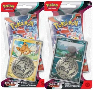 Pokemon TCG: Scarlet & Violet - Obsidian Flames Checklane Blister Packs (Pawmi or Wooper, 1 Pack)