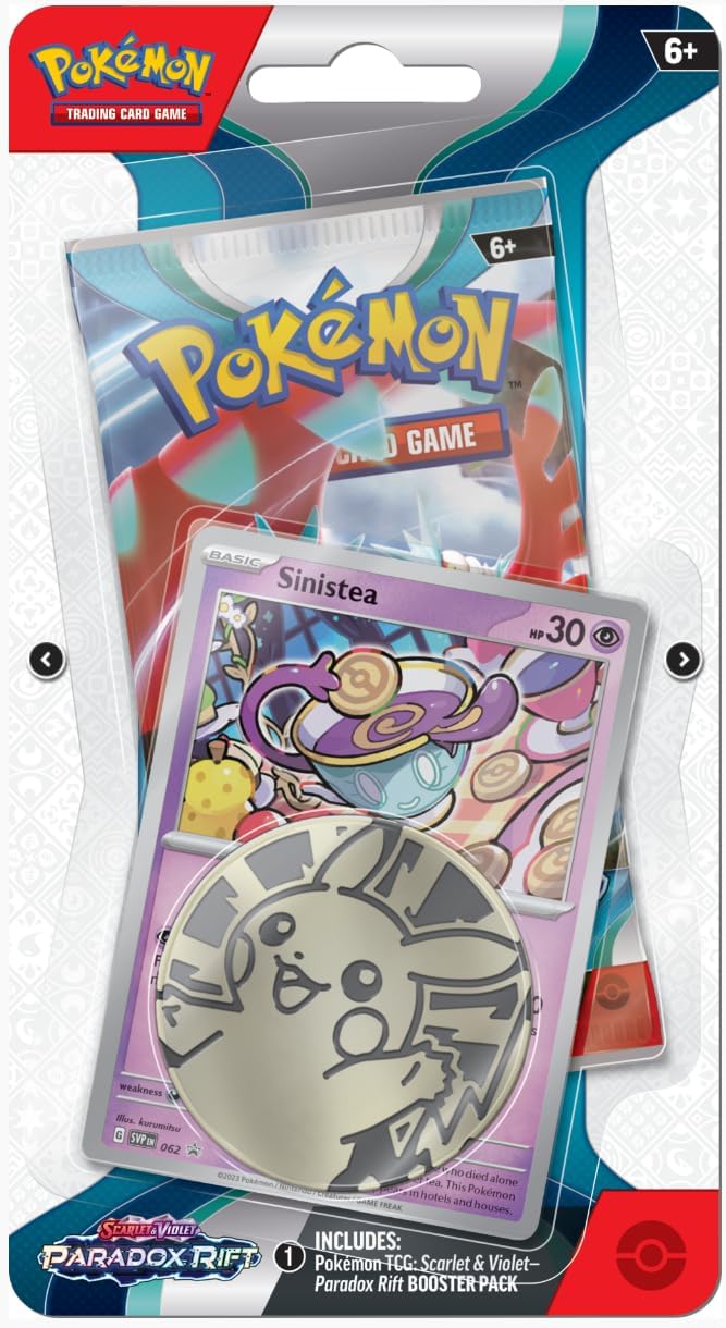 Pokemon SV4 Paradox Rift Checklane Blister (Pineco or Sinistea - 1 random pack)