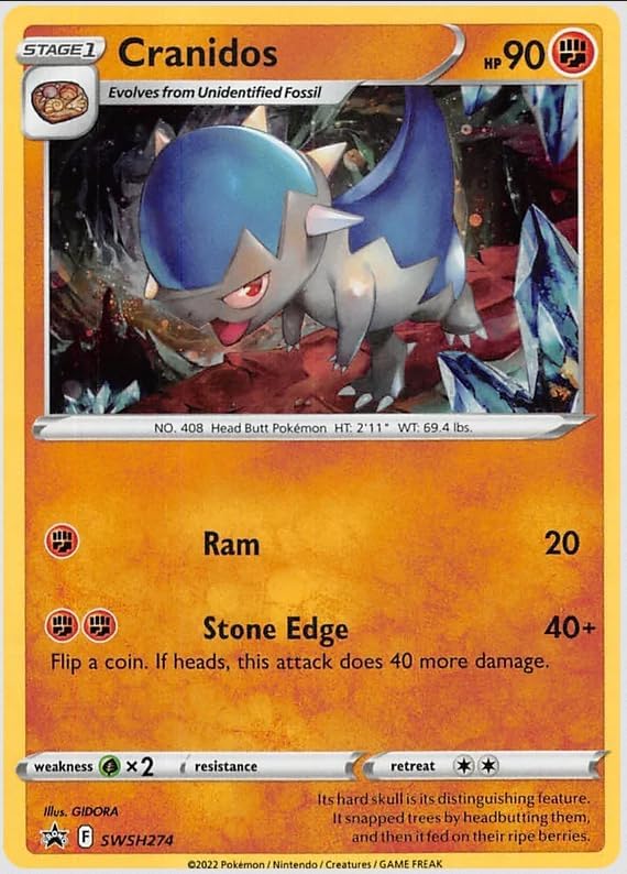 Pokemon TCG: Silver Tempest - Checklane Blister Pack Combo (Basculin or Cranidos - 1 random pack)