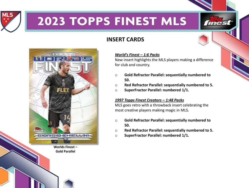 2023 Topps MLS Major League Soccer Finest Soccer Hobby Box (Pre-Order)