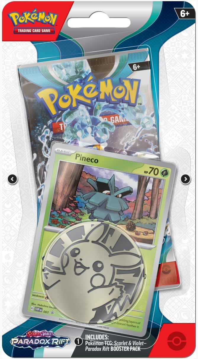 Pokemon SV4 Paradox Rift Checklane Blister (Pineco or Sinistea - 1 random pack)