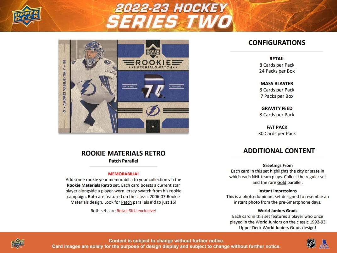 2022/23 Upper Deck Series 2 Hockey 7-Pack Blaster Box