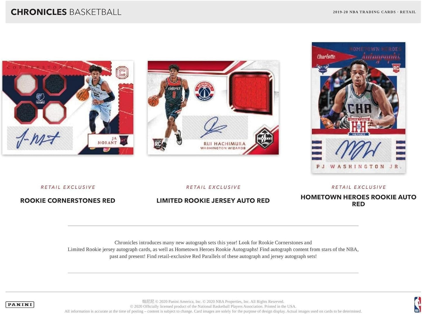 2019/20 Panini Chronicles Basketball 8-Pack Blaster Box