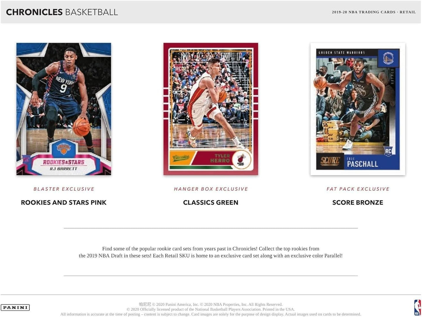 2019/20 Panini Chronicles Basketball 8-Pack Blaster Box