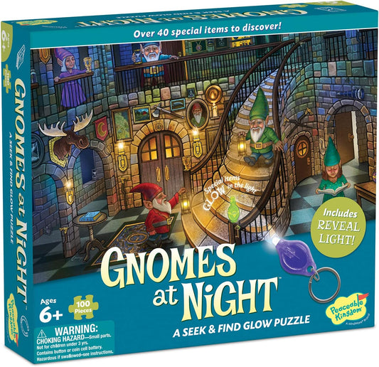 SEEK & FIND GLOW PUZZLE GNOMES AT NIGHT