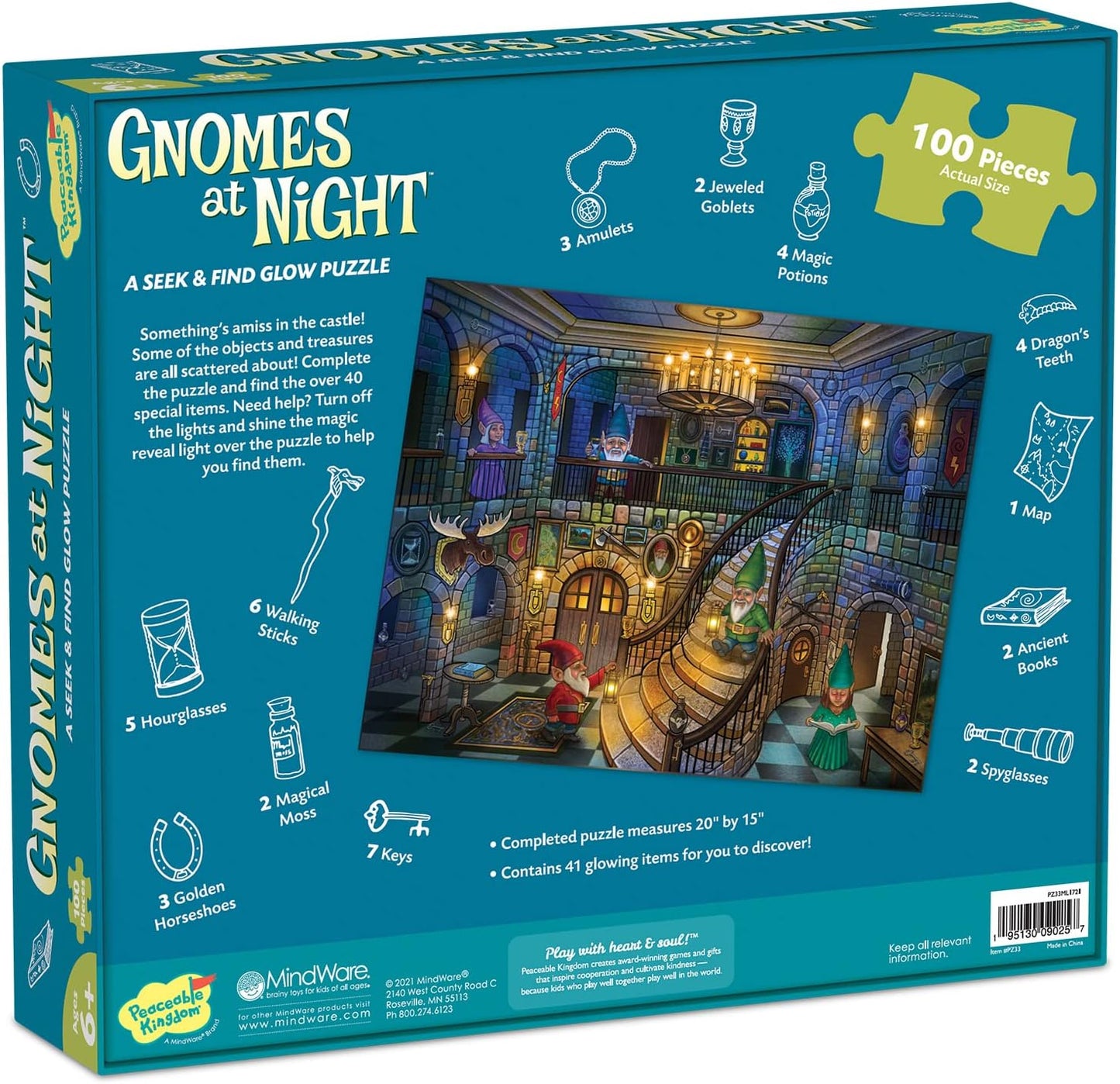 SEEK & FIND GLOW PUZZLE GNOMES AT NIGHT