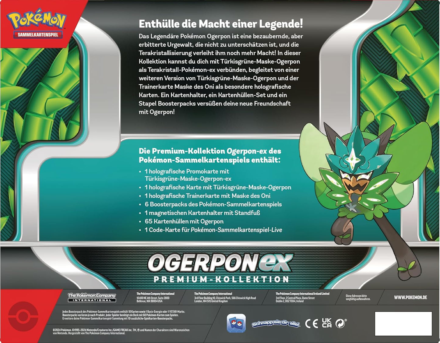 Pokémon - Trading Card Game: Premium Collection Ogerpon-ex (3 Holographic Cards & 6 Booster Packs)