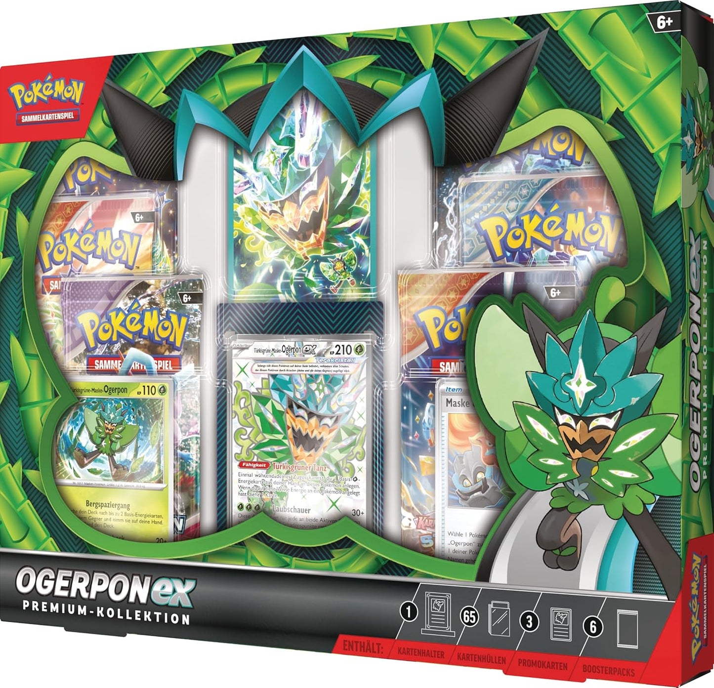 Pokémon - Trading Card Game: Premium Collection Ogerpon-ex (3 Holographic Cards & 6 Booster Packs)