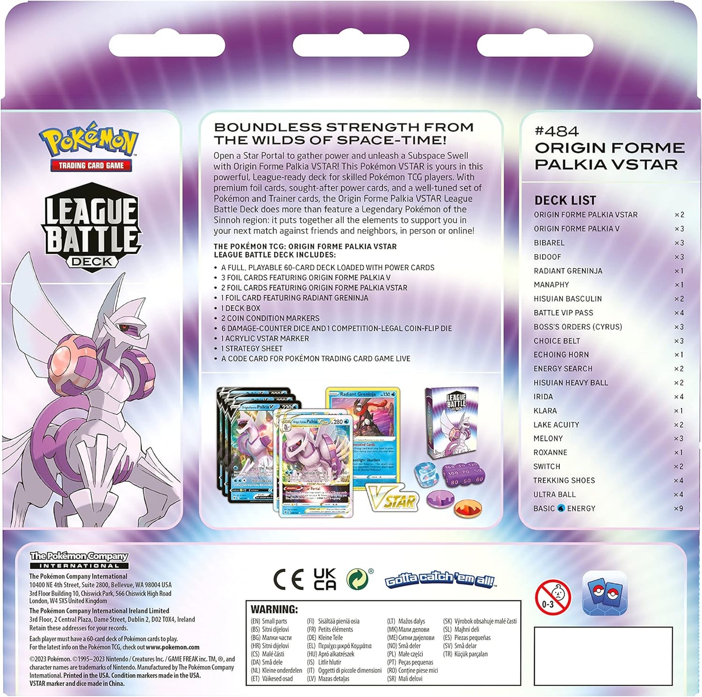 Pokemon Origin Forme Palkia Vstar League Battle Deck