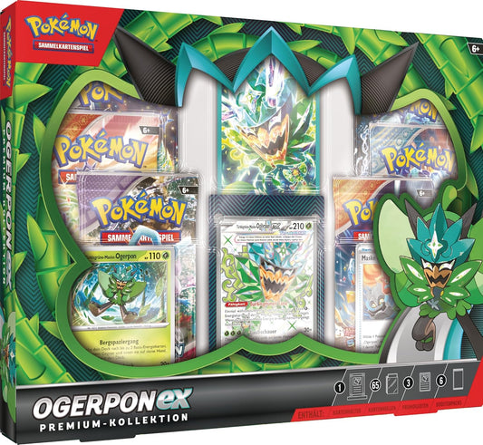 Pokémon - Trading Card Game: Premium Collection Ogerpon-ex (3 Holographic Cards & 6 Booster Packs)