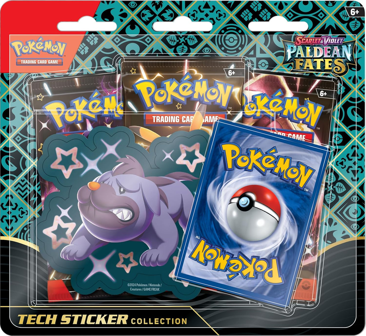 Pokemon Scarlet and Violet Paldean Fates Tech Sticker (Shiny Fidough or Shiny Greavard, or Shiny Maschiff)