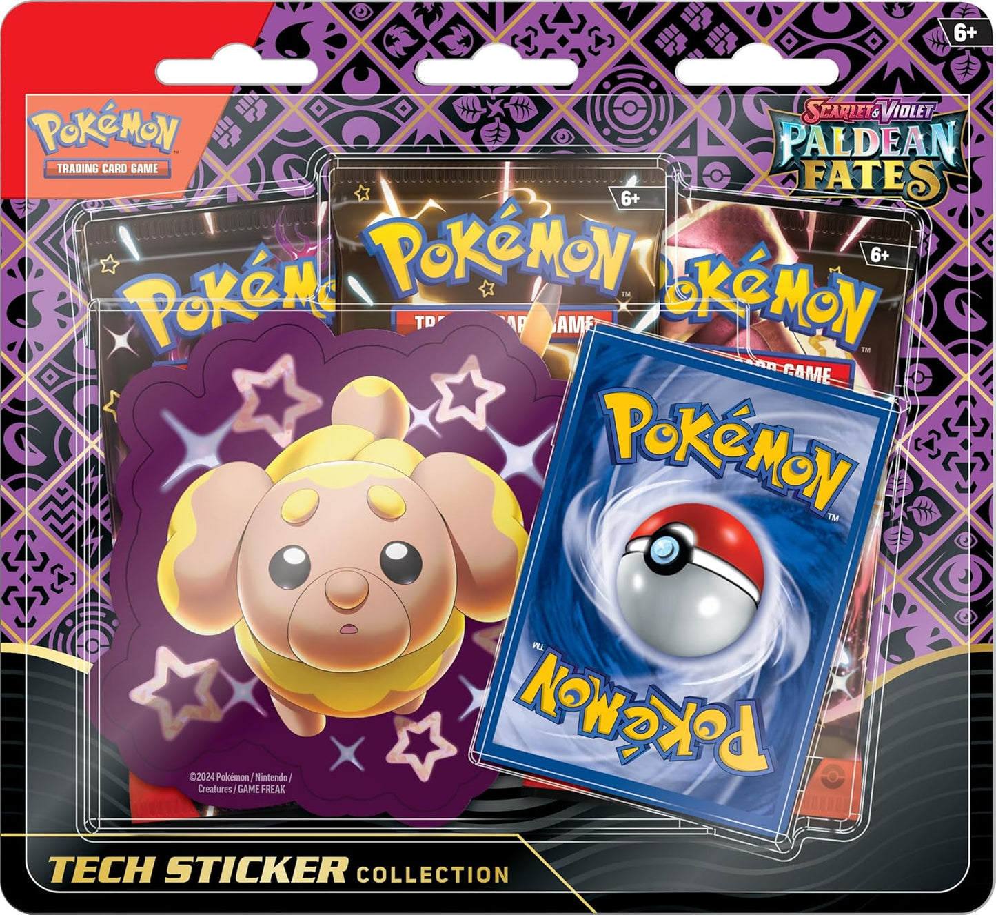 Pokemon Scarlet and Violet Paldean Fates Tech Sticker (Shiny Fidough or Shiny Greavard, or Shiny Maschiff)