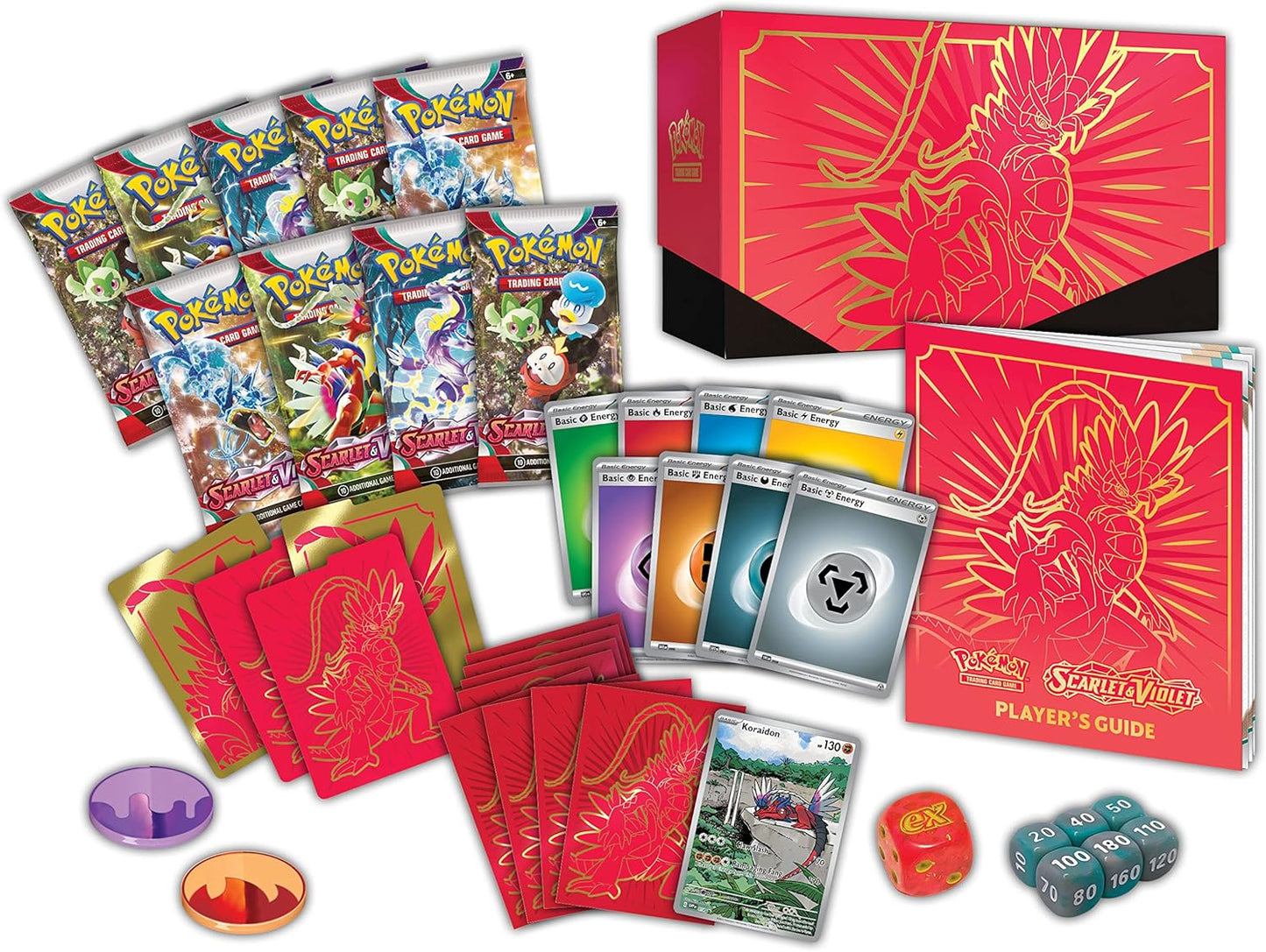 Pokémon TCG: Scarlet and Violet Elite Trainer Box - Koraidon (1 Full Art Promo Card, 9 Boosters and Premium Accessories)