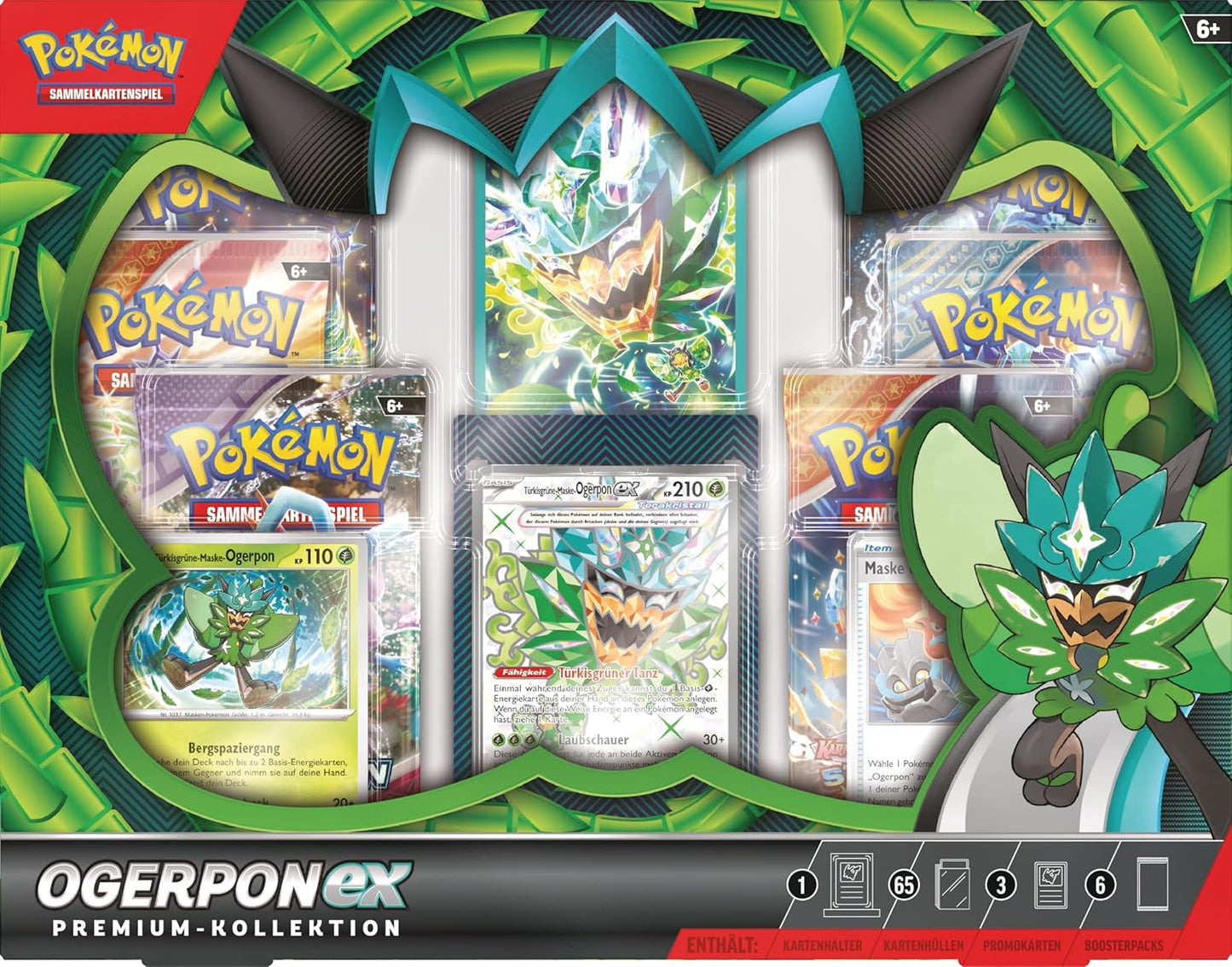 Pokémon - Trading Card Game: Premium Collection Ogerpon-ex (3 Holographic Cards & 6 Booster Packs)