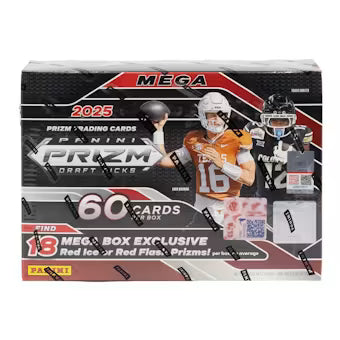 2025 Panini Prizm Draft Picks Football Mega Box (Red Ice and Red Flash)