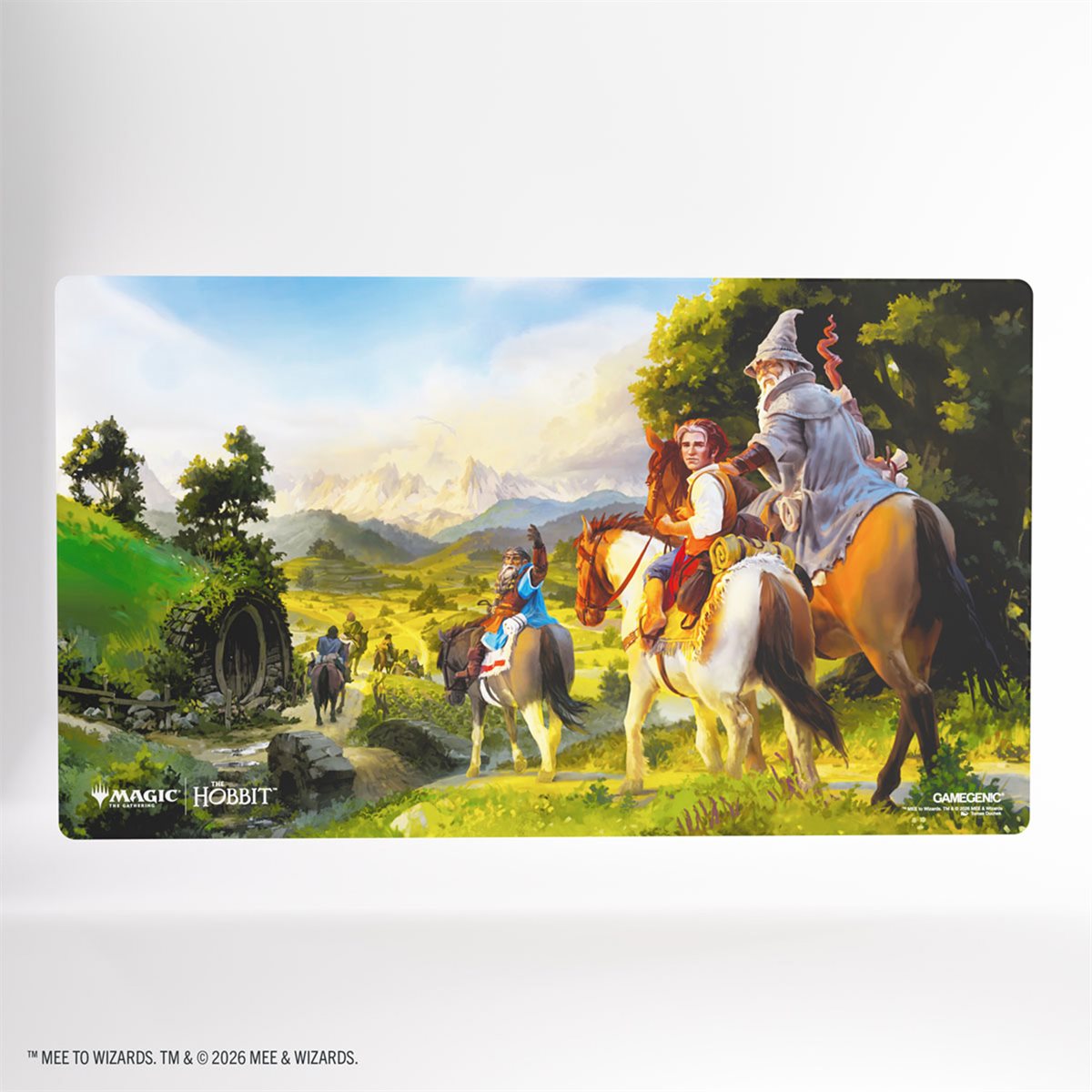 Magic: The Gathering trading card featuring a fantasy scene from Lord of the Rings, showing Frodo and Sam on horseback with other characters in the background, with Magic: The Gathering and The Hobbit logos at the bottom.