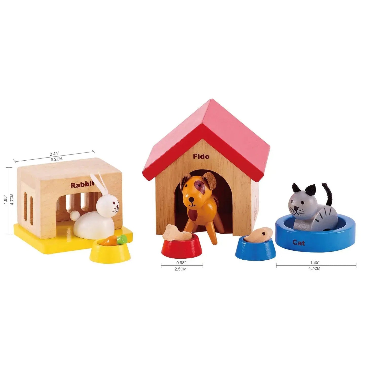 Family Pets Wooden Dollhouse Animal Set