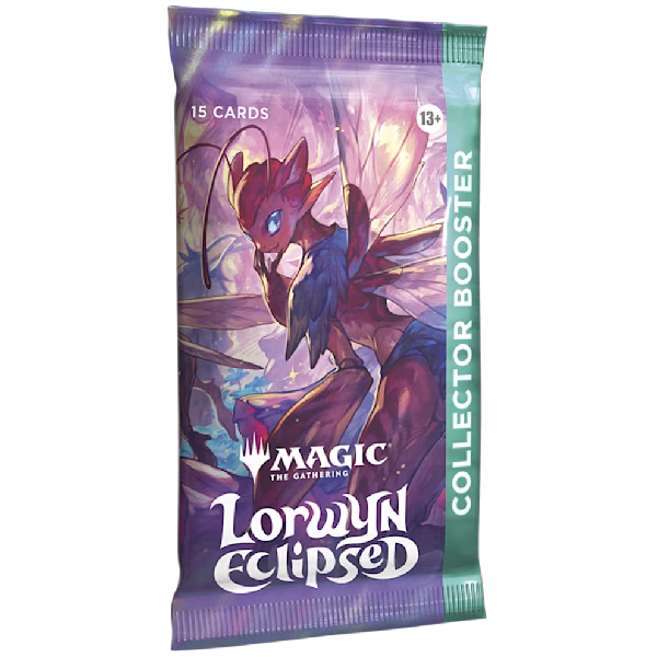 Card game booster pack featuring a character from 'Lorwyn Eclipsed' with 'Magic: The Gathering' branding.