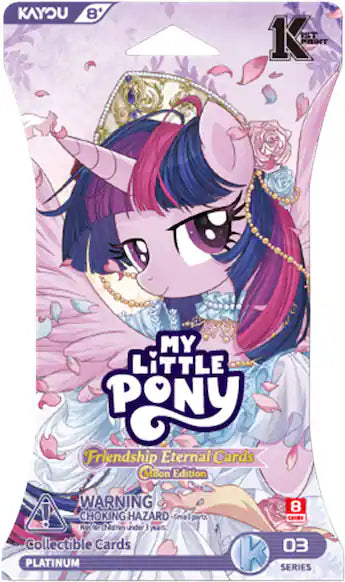 My Little Pony collectible card pack with character design on a pink background