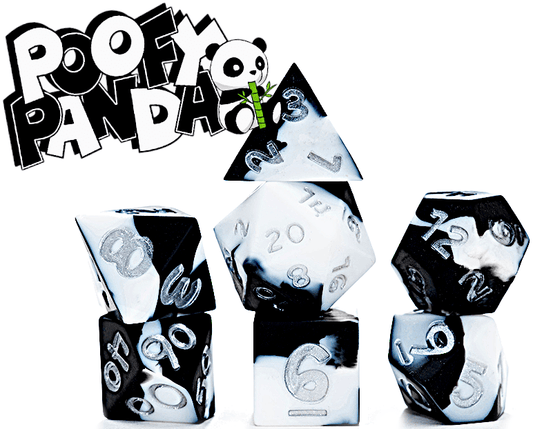 ANTI - STRESS DICE: POOFY PANDA 7 DICE SET - GamesLand Canada