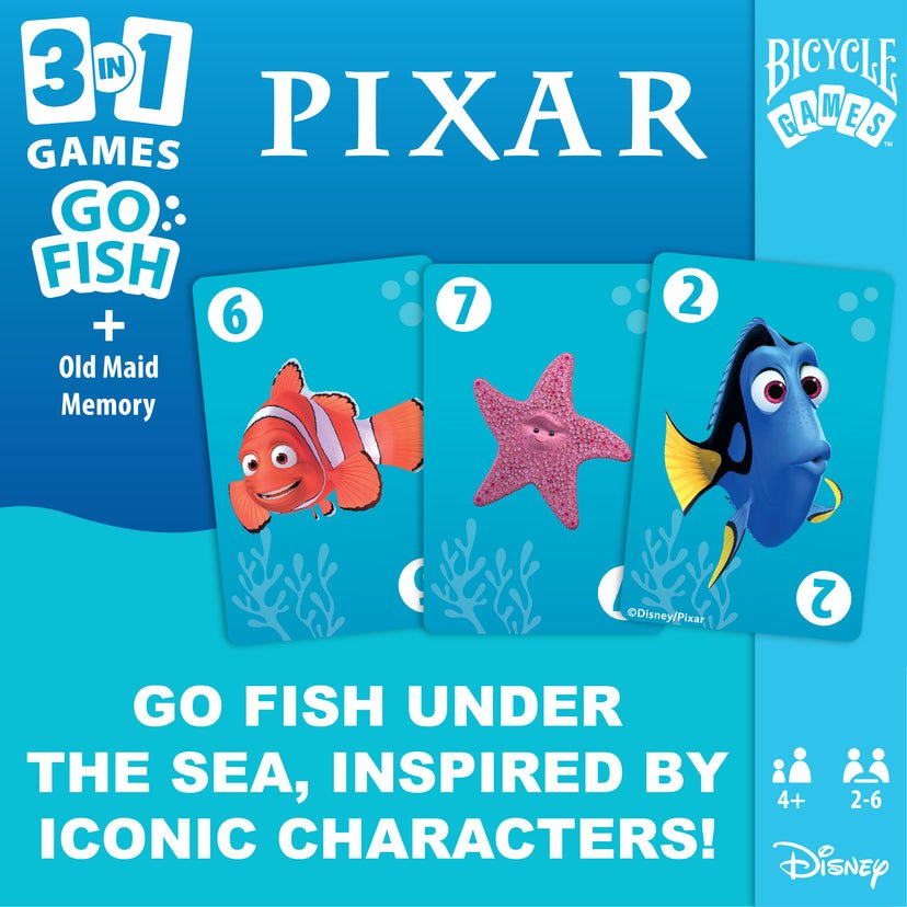 BICYCLE - PIXAR Old Maid Go Fish Memory - GamesLand Canada