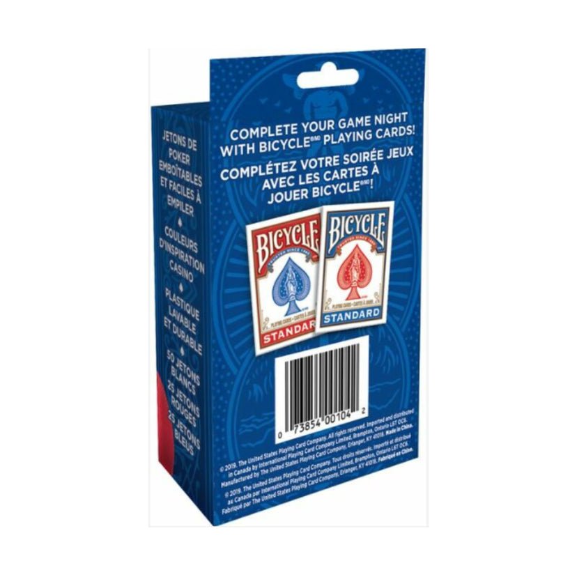 BICYCLE - PLASTIC POKER CHIPS 100 W50/25R/25B - GamesLand Canada