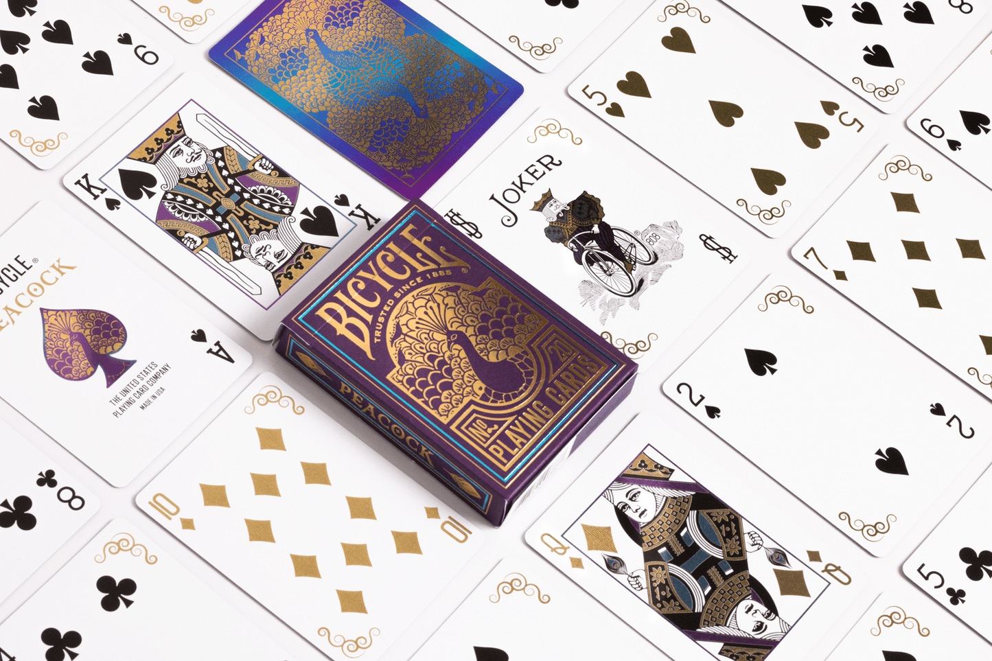 Bicycle Purple Peacock Playing Cards - GamesLand Canada
