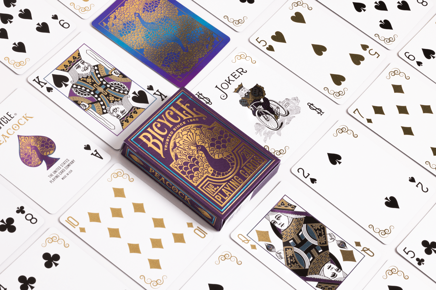 Bicycle Purple Peacock Playing Cards - GamesLand Canada