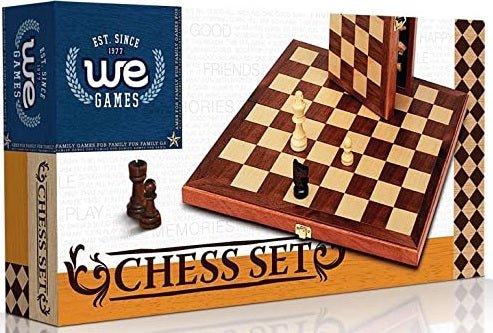 CHESS SET, FOLDING WOOD 11.5" WALNUT - GamesLand Canada