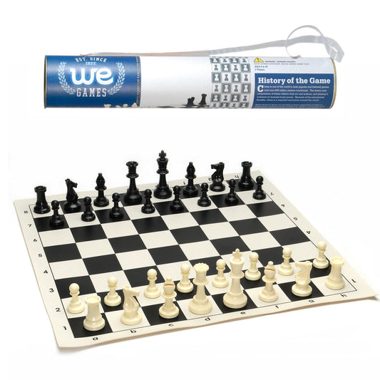CHESS SET, ROLLUP 17" VINYL WITH HANDLE - GamesLand Canada