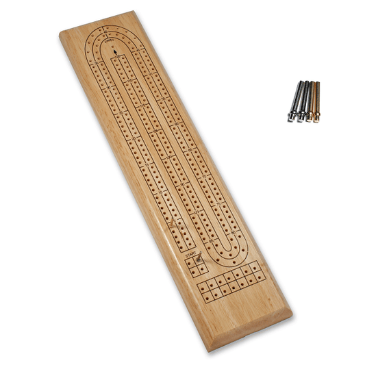 CRIBBAGE BOARD 2-TRACK NATURAL FINISH - GamesLand Canada