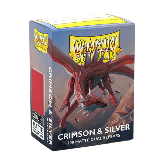 DRAGON SHIELD SLEEVES DUAL MATTE CRIMSON AND SILVER 100CT - GamesLand Canada