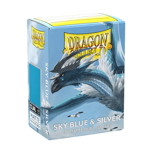 DRAGON SHIELD SLEEVES DUAL MATTE SKY BLUE AND SILVER 100CT - GamesLand Canada