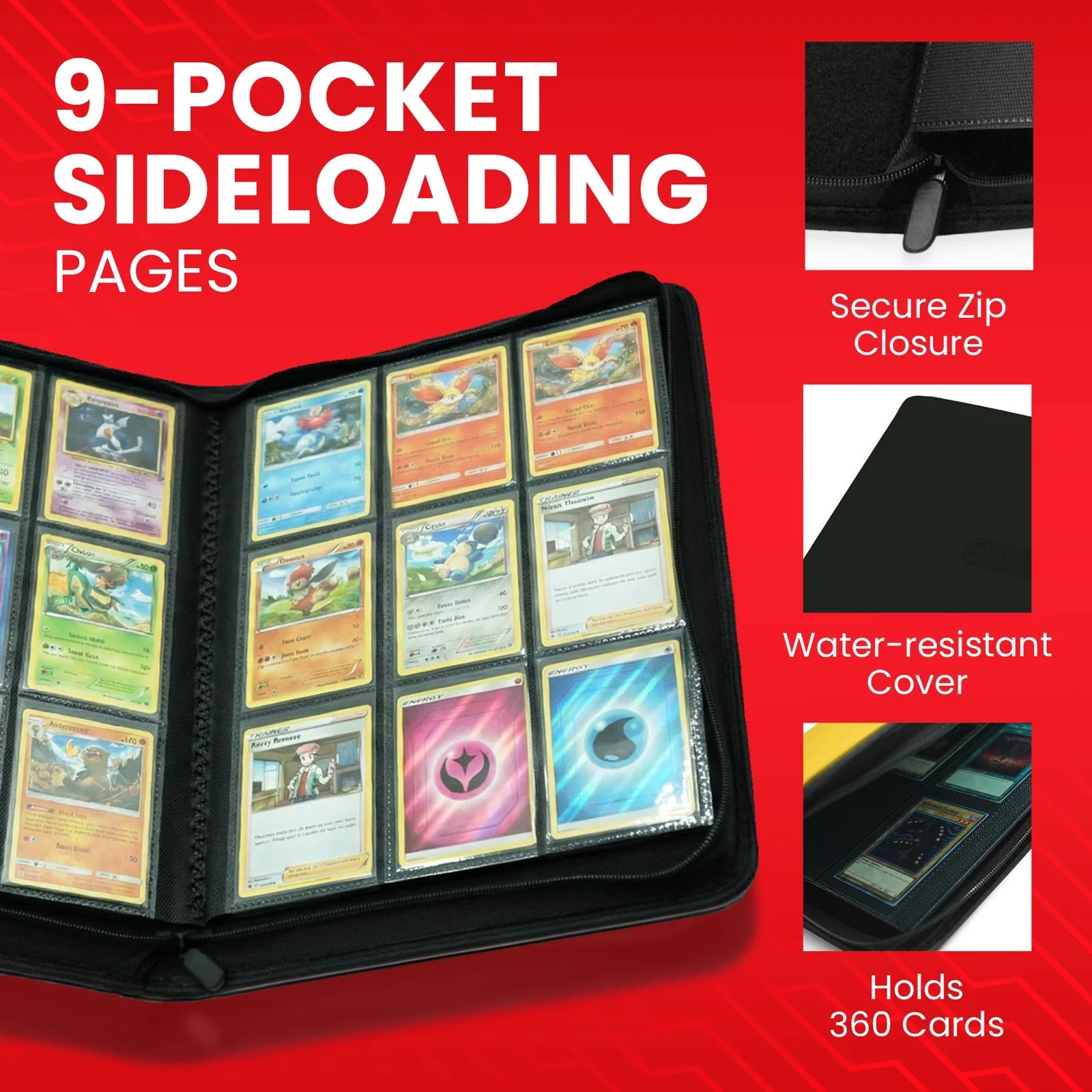 EVORETRO 9 - Pocket Zip - Up Trading Card Binder for 360 cards - GamesLand Canada
