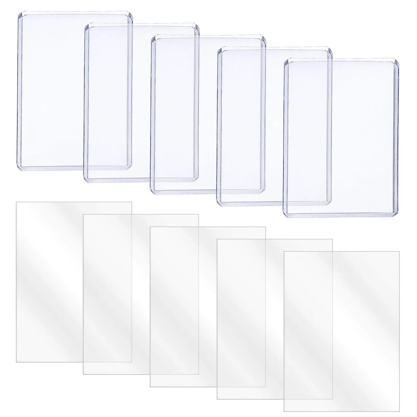 EVORETRO Top Loaders & Sleeves - Pack of 100 Toploaders 35PT & 100 Sleeves - GamesLand Canada
