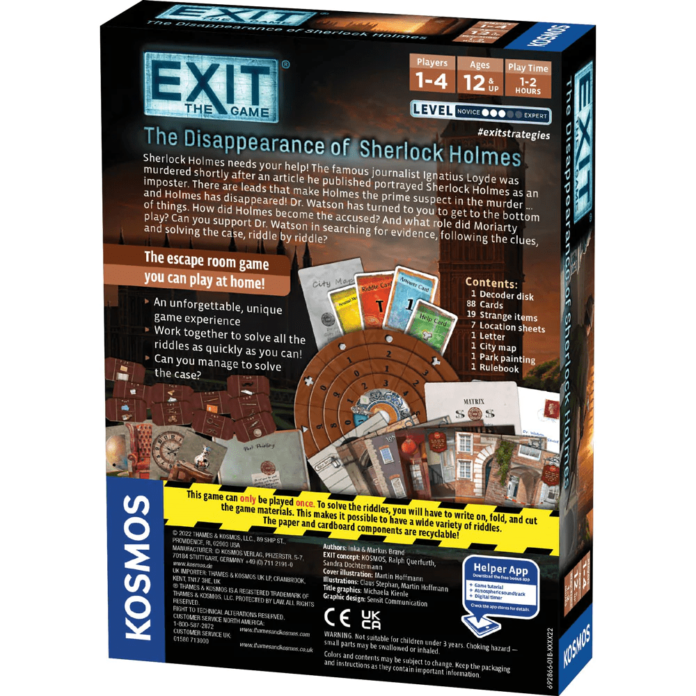EXIT: THE DISAPPEARANCE OF SHERLOCK HOLMES - GamesLand Canada
