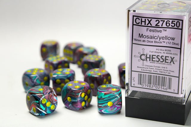 FESTIVE 12D6 MOSAIC/YELLOW 16MM - GamesLand Canada